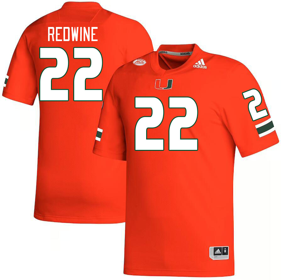 #22 Sheldrick Redwine Miami Hurricanes Jerseys Football Stitched-Orange